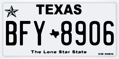 TX license plate BFY8906