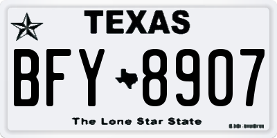 TX license plate BFY8907