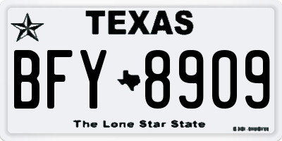 TX license plate BFY8909