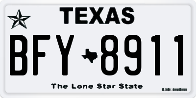 TX license plate BFY8911