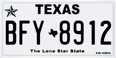 TX license plate BFY8912