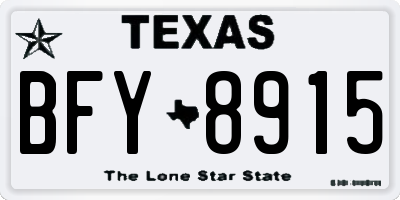 TX license plate BFY8915