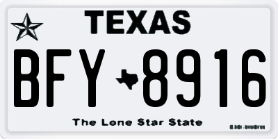 TX license plate BFY8916