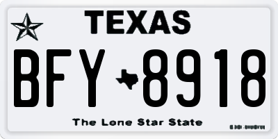 TX license plate BFY8918