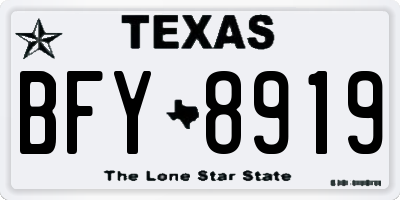 TX license plate BFY8919