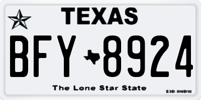 TX license plate BFY8924
