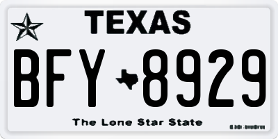 TX license plate BFY8929