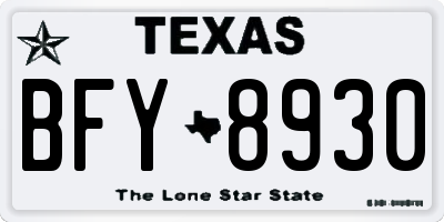 TX license plate BFY8930