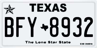 TX license plate BFY8932