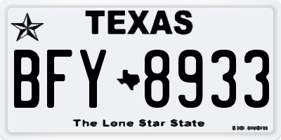 TX license plate BFY8933