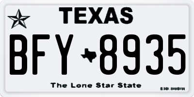 TX license plate BFY8935