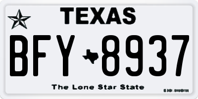 TX license plate BFY8937