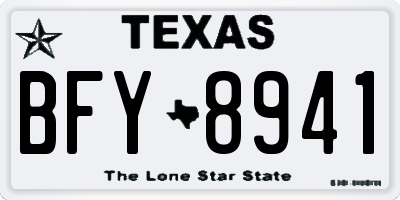 TX license plate BFY8941
