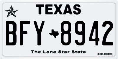 TX license plate BFY8942