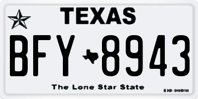 TX license plate BFY8943