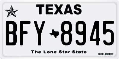 TX license plate BFY8945