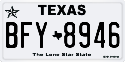 TX license plate BFY8946