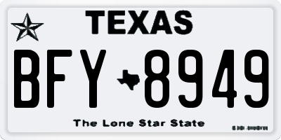 TX license plate BFY8949