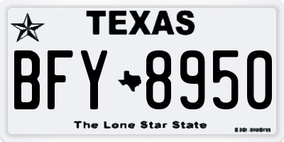 TX license plate BFY8950