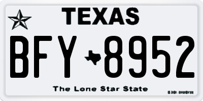 TX license plate BFY8952