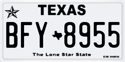 TX license plate BFY8955