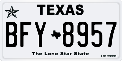 TX license plate BFY8957