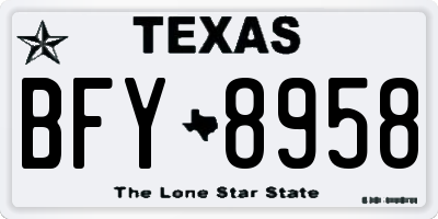 TX license plate BFY8958