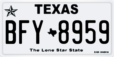 TX license plate BFY8959