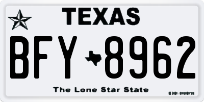 TX license plate BFY8962