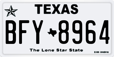 TX license plate BFY8964