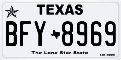 TX license plate BFY8969