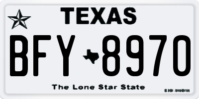TX license plate BFY8970
