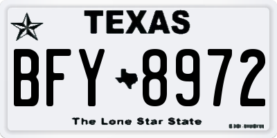 TX license plate BFY8972