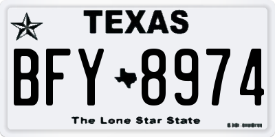 TX license plate BFY8974