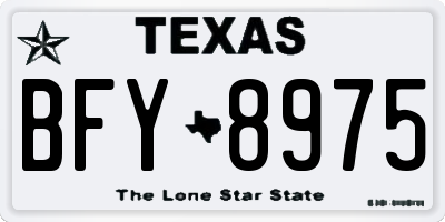 TX license plate BFY8975