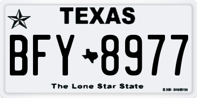 TX license plate BFY8977