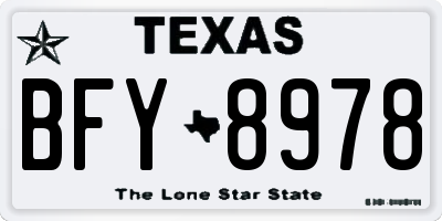 TX license plate BFY8978