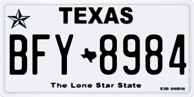 TX license plate BFY8984