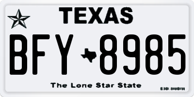 TX license plate BFY8985