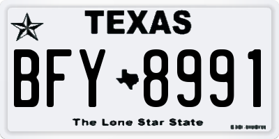 TX license plate BFY8991