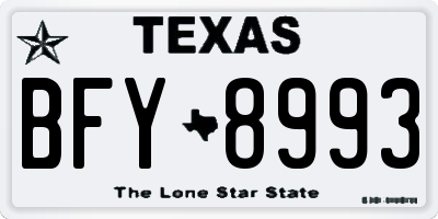 TX license plate BFY8993