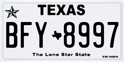 TX license plate BFY8997