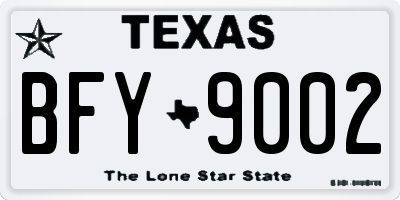 TX license plate BFY9002