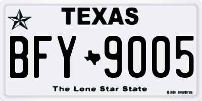 TX license plate BFY9005