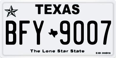 TX license plate BFY9007