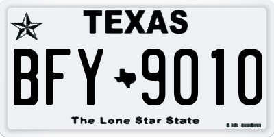 TX license plate BFY9010