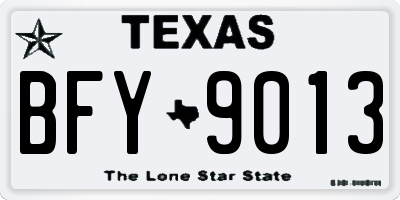 TX license plate BFY9013