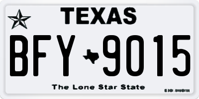 TX license plate BFY9015