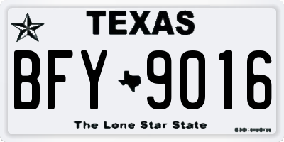 TX license plate BFY9016