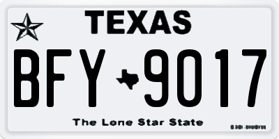 TX license plate BFY9017